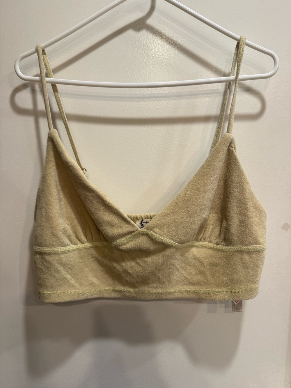 L Free People Gimme More Lounge Brami Light Yellow Terry Bralette